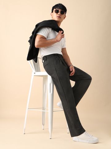 Buy Korean Pants: Monochrome Men Korean Pants Online F56