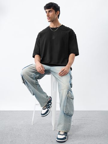 Buy Oversized T-Shirt: Midnight Soul Men Super Oversized Fit T-shirts Online OS23