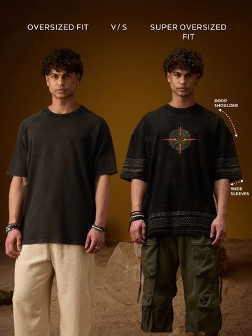 Buy Oversized T-Shirt: Midnight Soul Men Super Oversized Fit T-shirts Online OS23