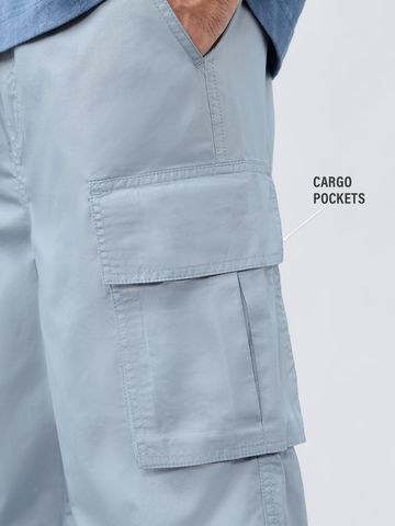 Buy Parachute Pants: Dusty Sky Blue For Men Online F56