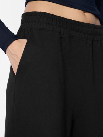 Flared Joggers: Inky Black Women Flared Jogger JB65
