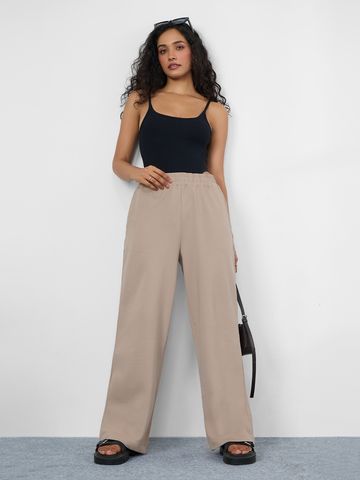 Flared Joggers: Biscuit Brown Women Flared Jogger JB65