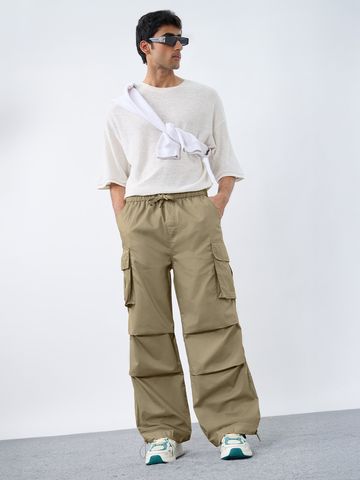 Buy Parachute Pants: Oatmilk For Men Online F56