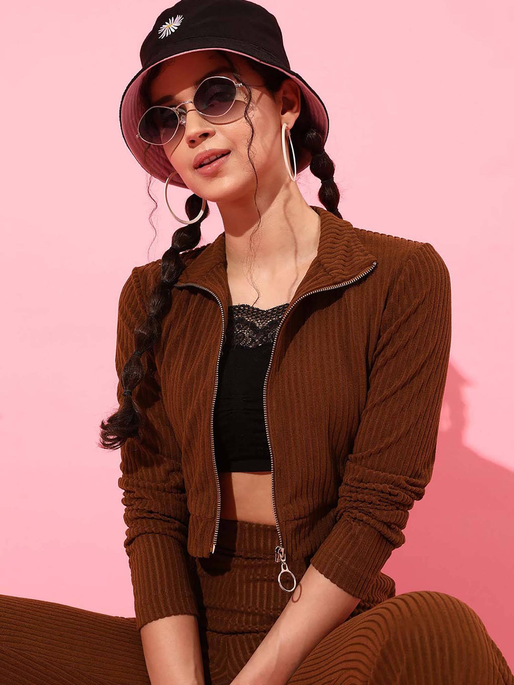 Brown Drop Needle Jacket | JC78 - view 1