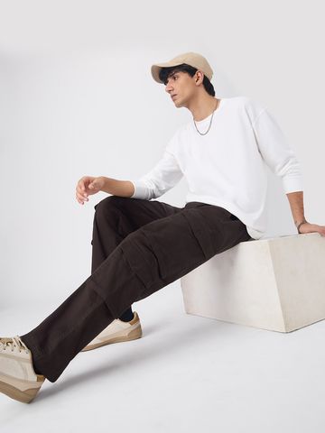 Buy Cargo Pants: Espresso Men Pants Online F56