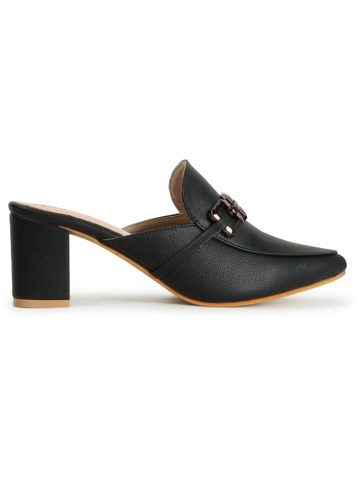 Women Black Synthetic Mules | H78 - view 4