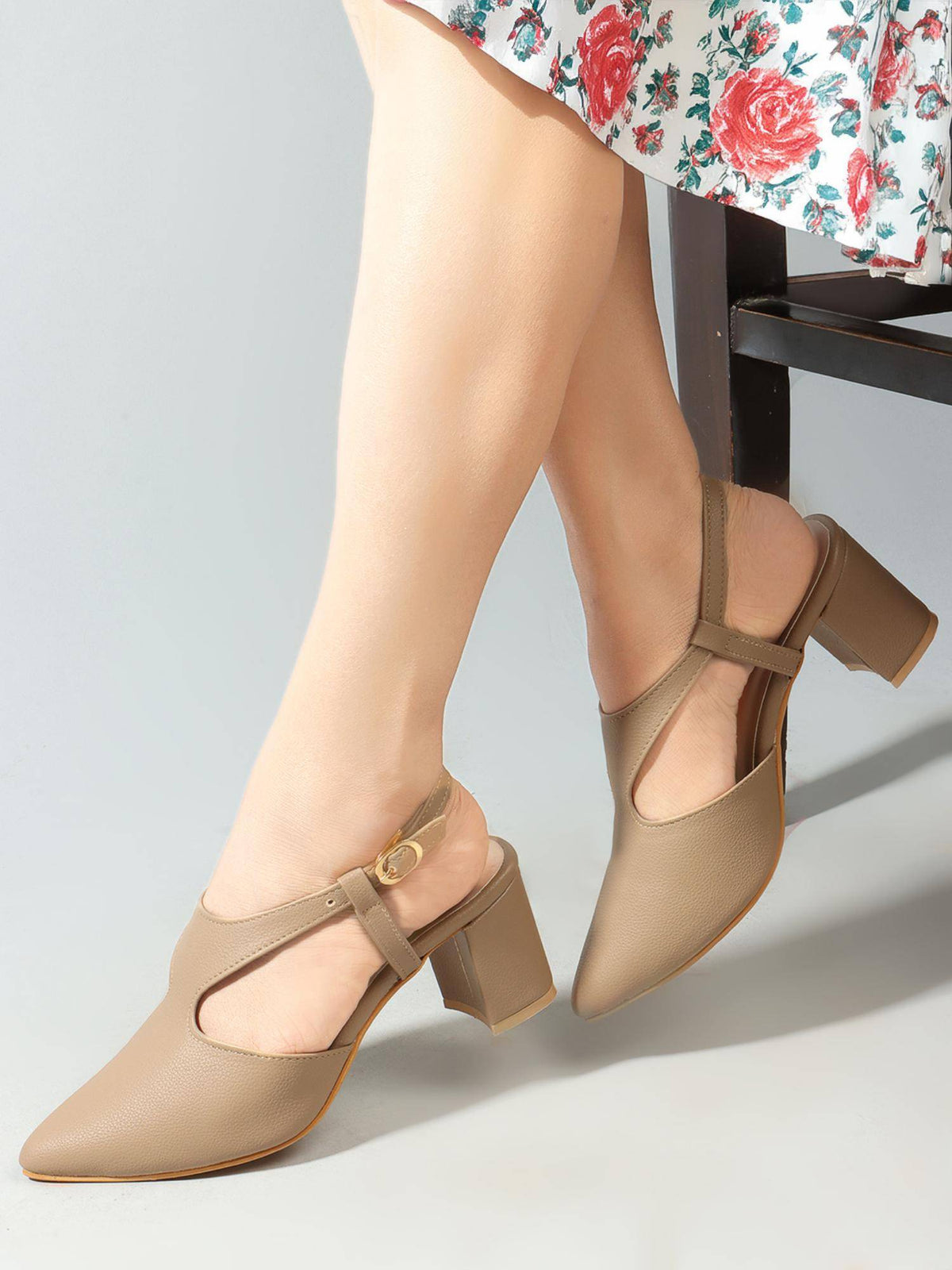 Women Beige Synthetic Heels | H78 - view 1