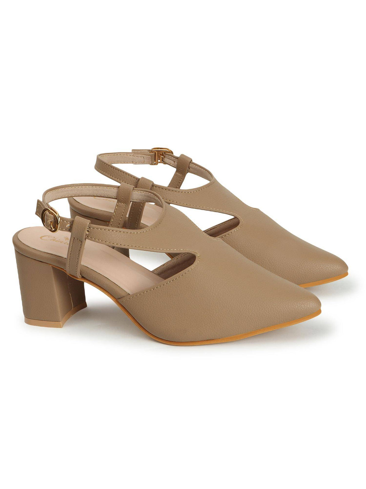 Women Beige Synthetic Heels | H78 - view 2
