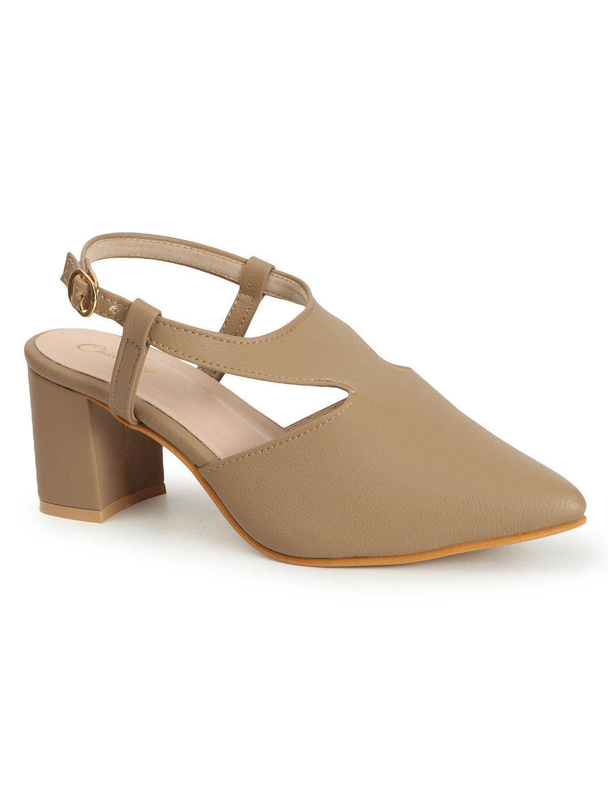 Women Beige Synthetic Heels | H78 - view 3