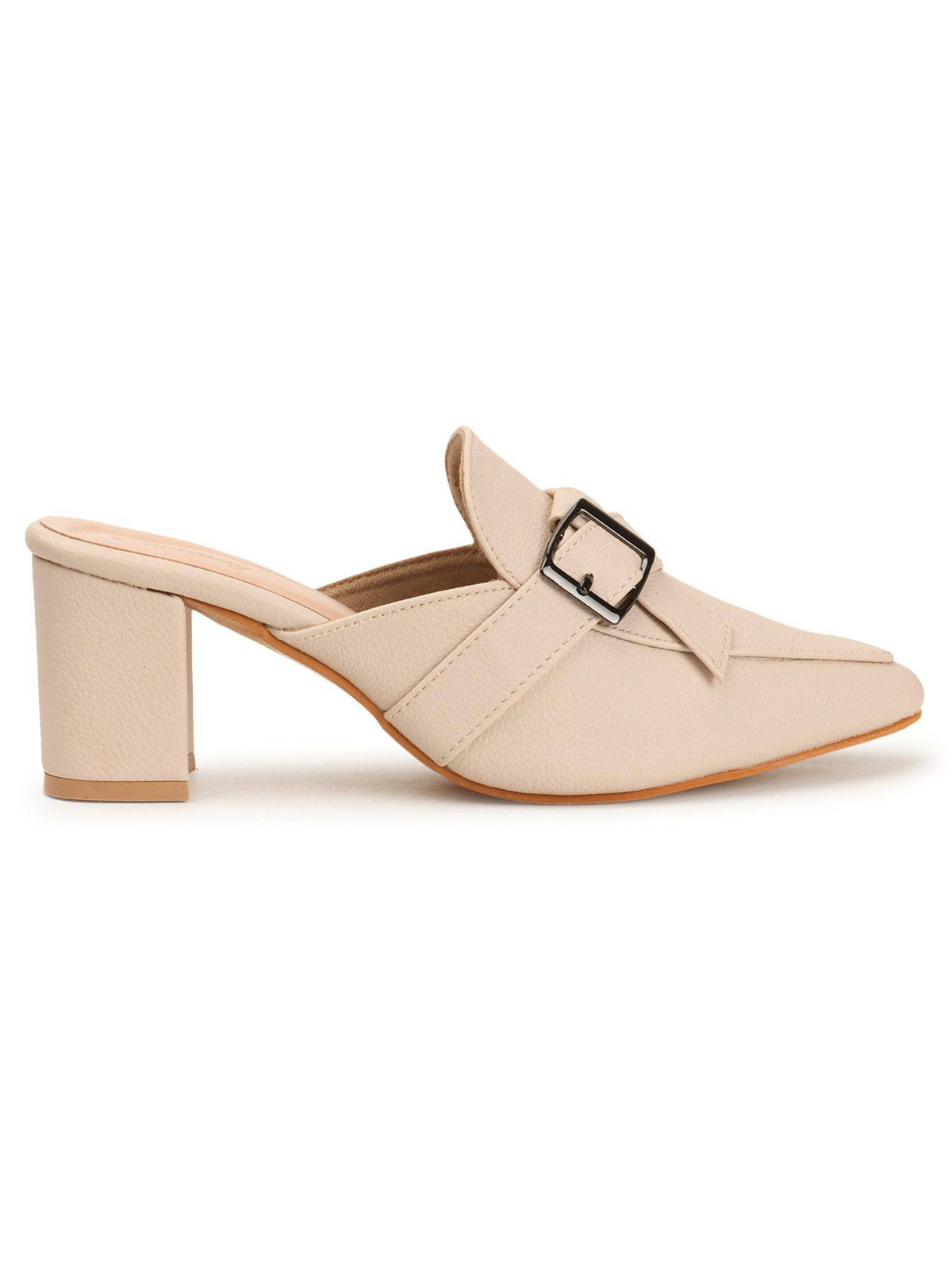 Women Cream Synthetic Mules | H78 - view 4