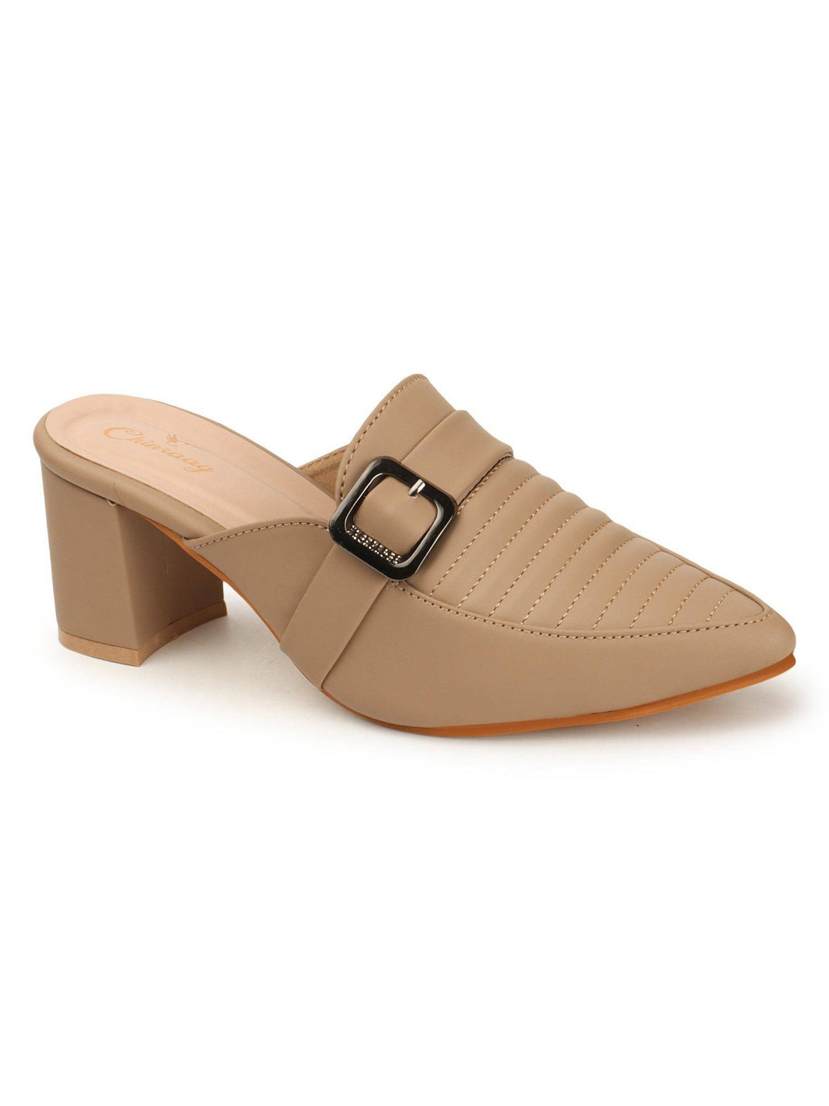 Women Beige Synthetic Mules | H78 - view 3