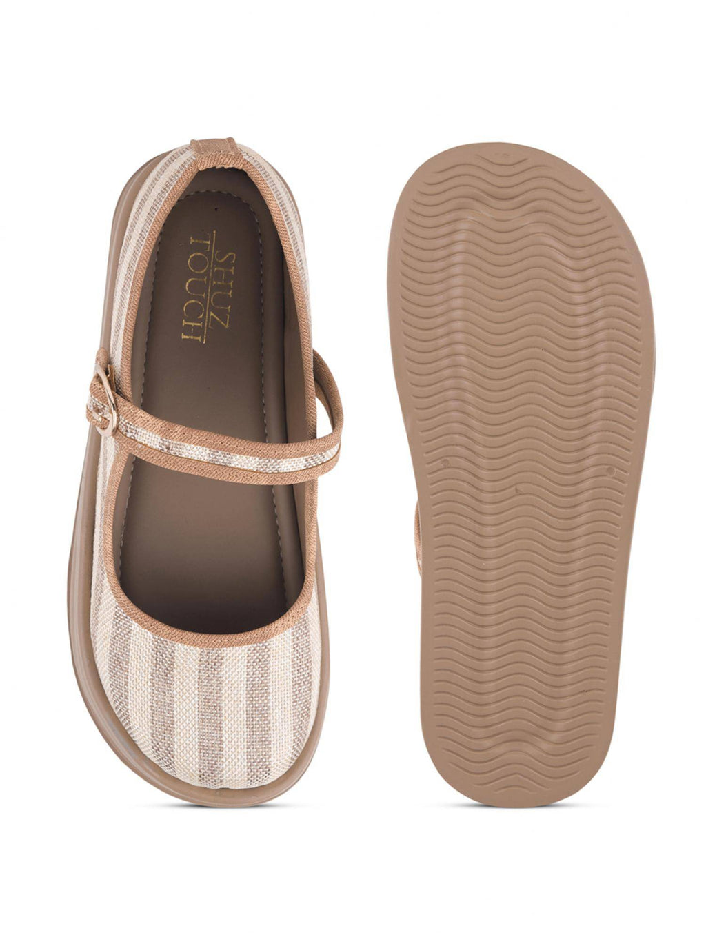 Stripe Beige Mary Jane Shoes | F61 - view 4