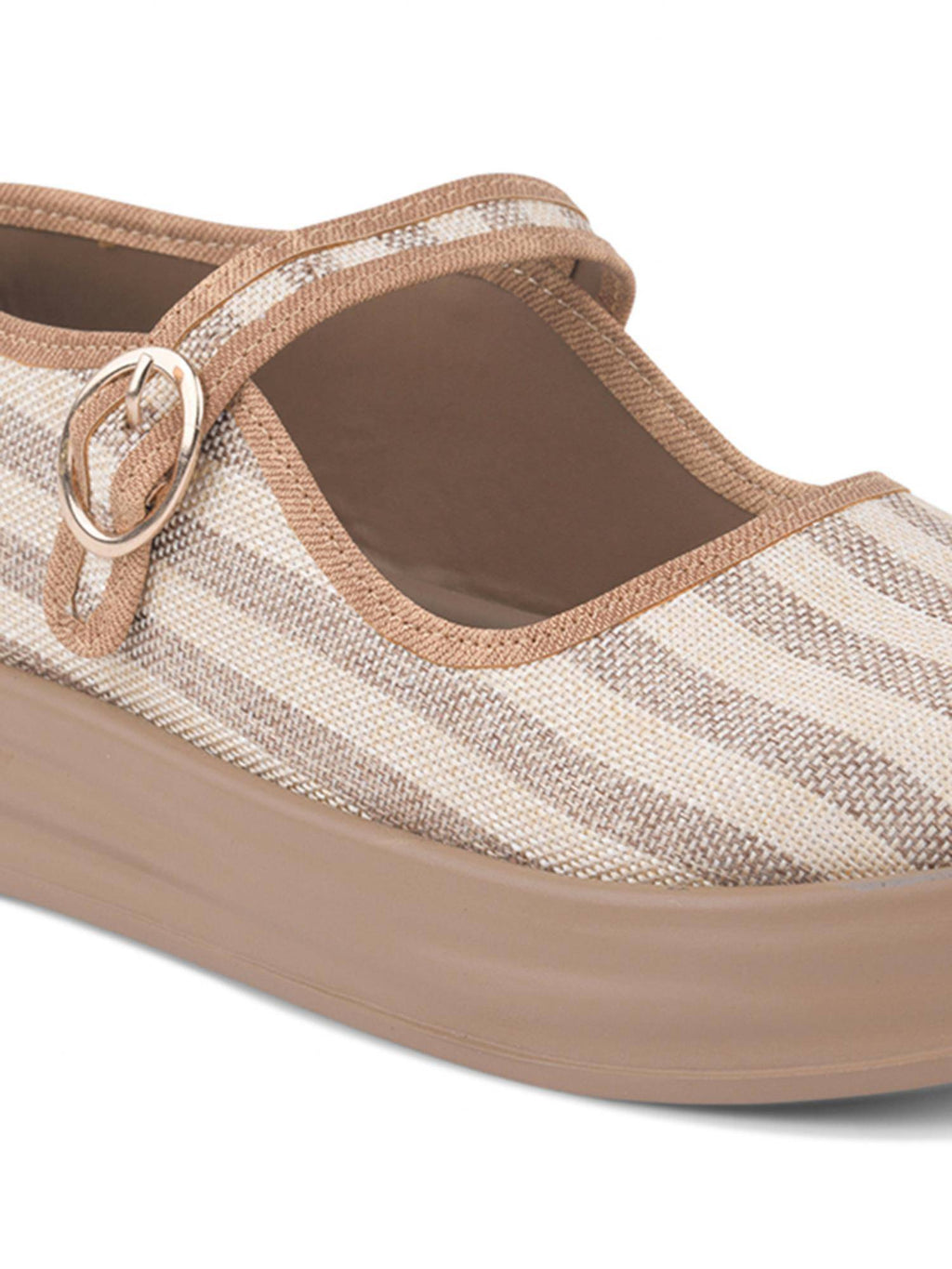 Stripe Beige Mary Jane Shoes | F61 - view 5