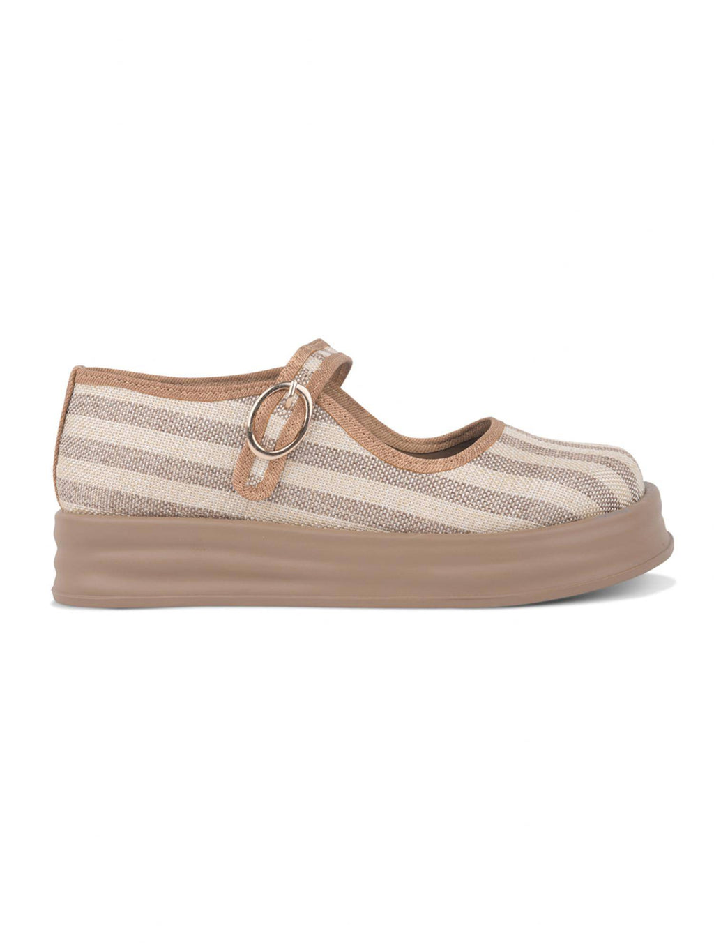 Stripe Beige Mary Jane Shoes | F61 - view 6