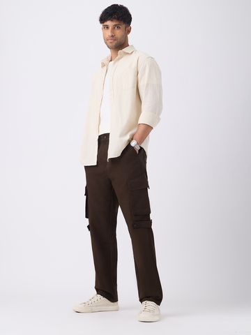 Buy Textured Cargo Pants: Cocoa Men Pants Online F56