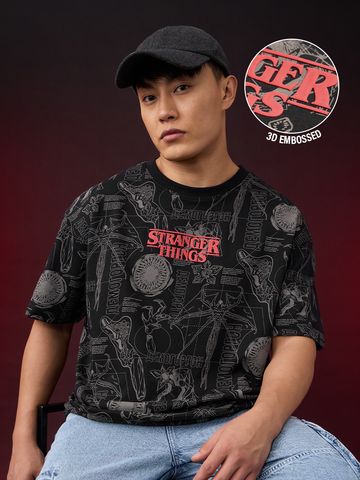 Buy Stranger Things: Logo Men Oversized T-Shirt Online OS23