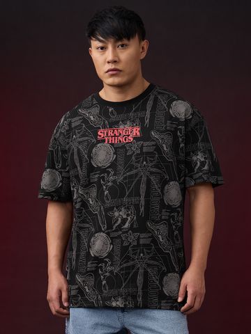 Buy Stranger Things: Logo Men Oversized T-Shirt Online OS23