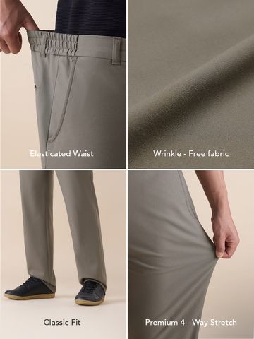 Buy Slim-Fit Pants: Sandy Beige Men Pants Online F56