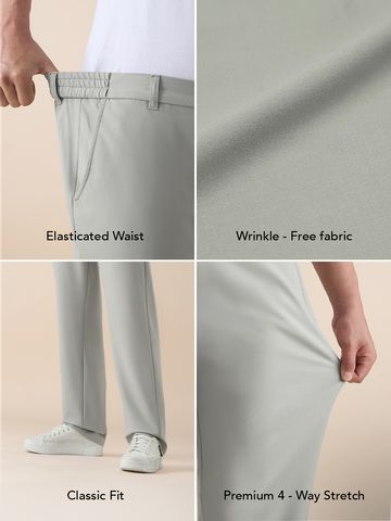Buy Slim-Fit Pants: Steel Men Pants Online F56