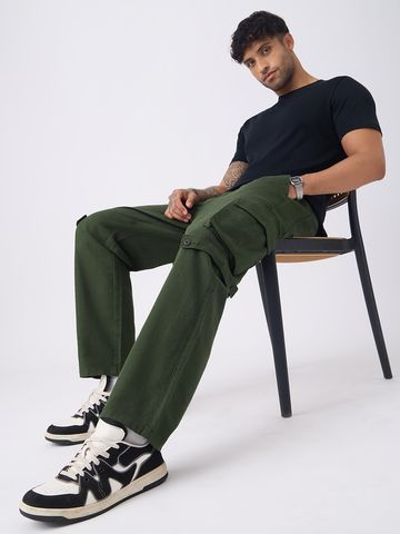 Buy Textured Cargo Pants: Forest Men Pants Online F56
