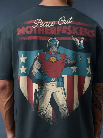 Buy DC: Peace Out Men Oversized T-Shirt Online OS23