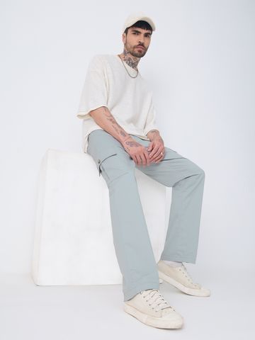 Buy Solids: Storm Grey Men Cargo Pants Online F56