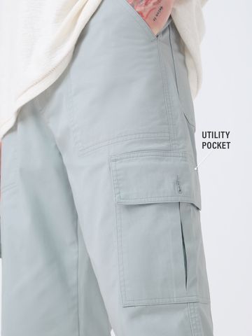 Buy Solids: Storm Grey Men Cargo Pants Online F56