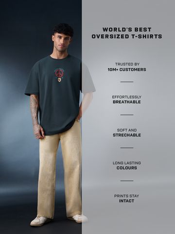 Buy DC: Peace Out Men Oversized T-Shirt Online OS23