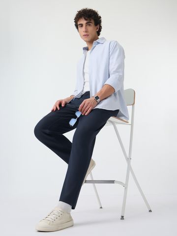 Buy Pleated Pants: Marine Men Pants Online F56