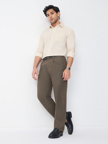 Buy Pleated Pants: Cocoa Bean Men Pants Online F56