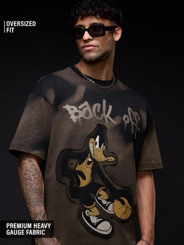 Buy Looney Tunes: Back Off Men Oversized Fit T-shirts Online OS23