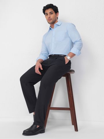 Buy Pleated Pants: Regal Navy Men Pants Online F56