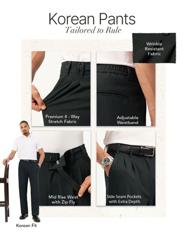 Buy Korean Pants: Chambray Men Korean Pants Online F56