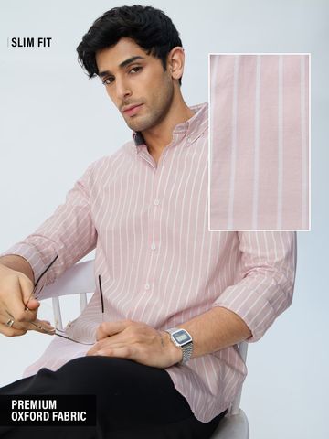 Buy Slim-Fit Shirt: Lilac Stripes For Men Online C76