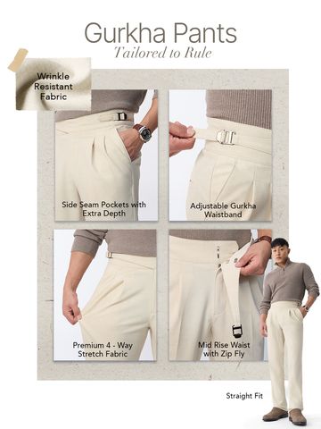 Buy Gurkha Pants: Latte Men Pants Online F56