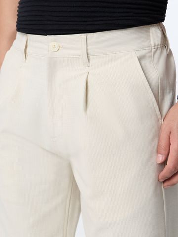 Buy Pleated Pants: Latte Cream Men Pants Online F56