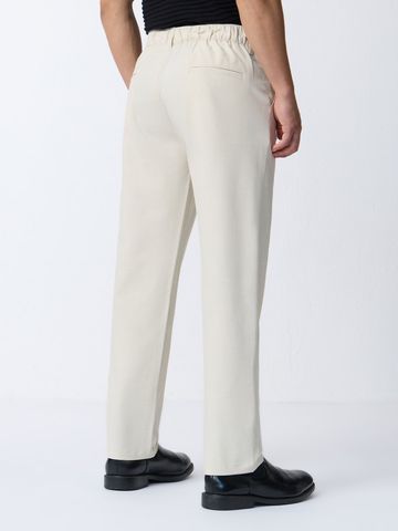 Buy Pleated Pants: Latte Cream Men Pants Online F56
