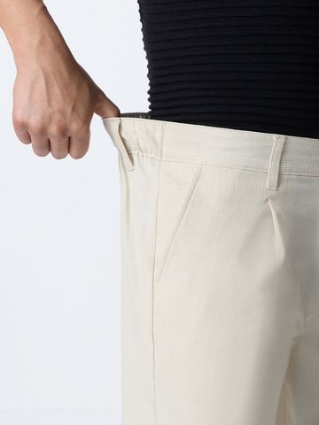 Buy Pleated Pants: Latte Cream Men Pants Online F56