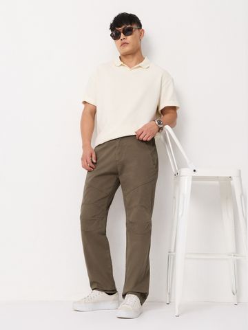 Buy Aviator Pants: Dark Khaki Men Pants Online F56