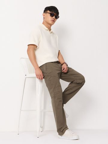 Buy Aviator Pants: Dark Khaki Men Pants Online F56