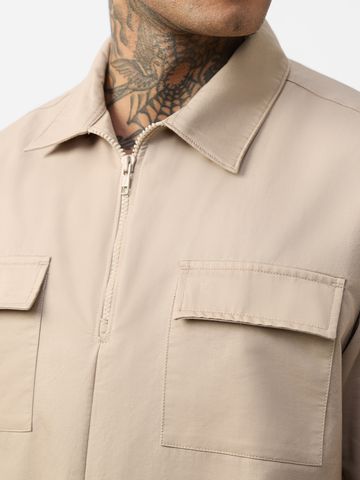 Buy Zipper Polo: Dune Men Oversized Shirt Online P09