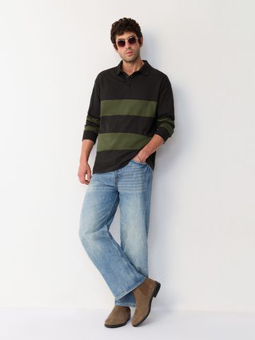 Buy Colorblocked Rugby Polo: Cocoa Oli Men Oversized Polo Online P09