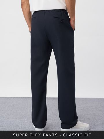 Buy Stretch Pants: Midnight Blue For Men Online F56