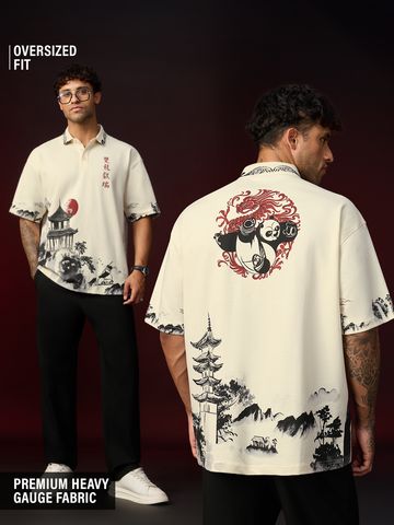 Buy Kung Fu Panda: Peace Men Oveersized Polo Online P09