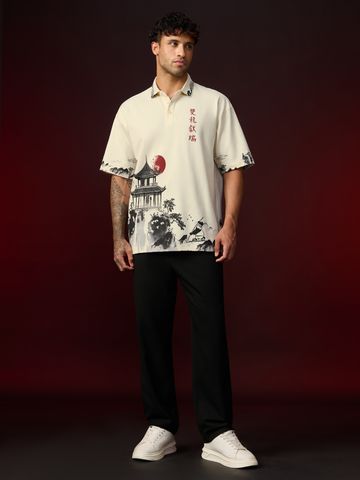 Buy Kung Fu Panda: Peace Men Oveersized Polo Online P09