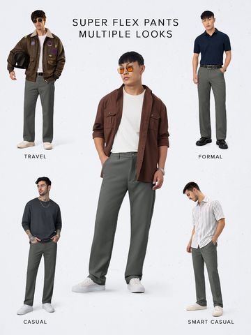 Buy Classic Pants: Anchor Men Super Flex Pants Online F56