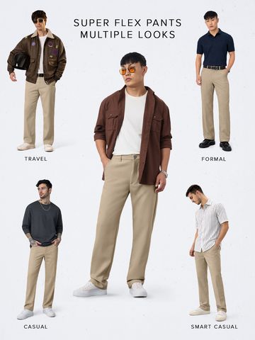 Buy Classic Pants: Sandstorm Men Super Flex Pants Online F56