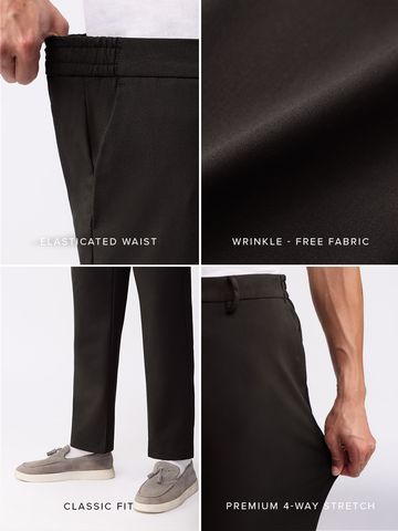 Buy Classic Pants: Dark Chocolate Men Super Flex Pants Online F56