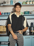 Buy Colourblock Polo: White Black Men Polos Online P09