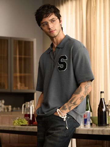 Buy Textured Polo: Storm Men Polos Online P09